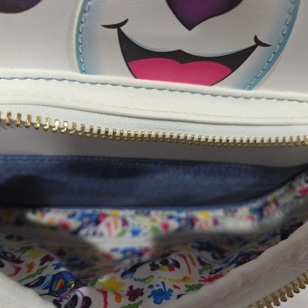 Lisa Frank Loungefly Forrest the Panda Mini Backpack Rainbow Denim Purple Bag